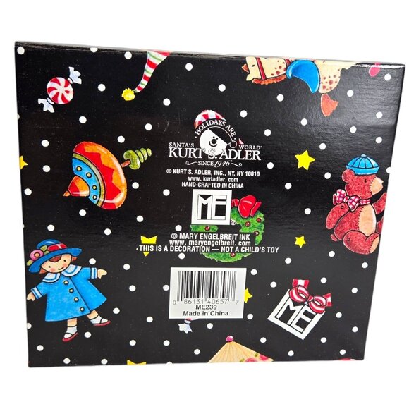 Mary Engelbreit Kurt S Adler Ornament Black Flower Teapot Glass Christmas W Box - Picture 4 of 6